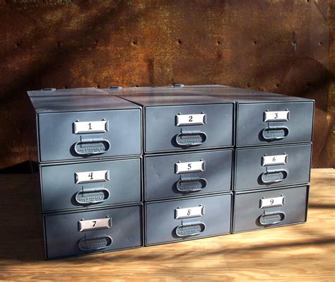 Vintage stackable steel drawers 